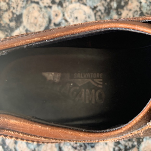 Mens Ferragamo Wingtio Leather Shoes Size 7 main image 4